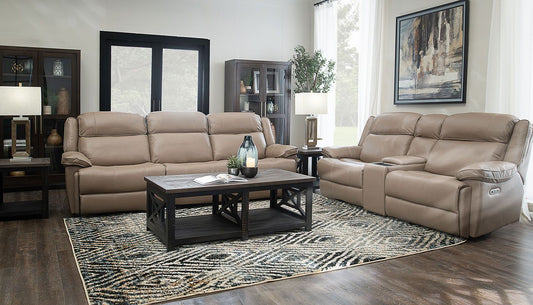 Easthill Navy Leather Reclining Sofa & Loveseat