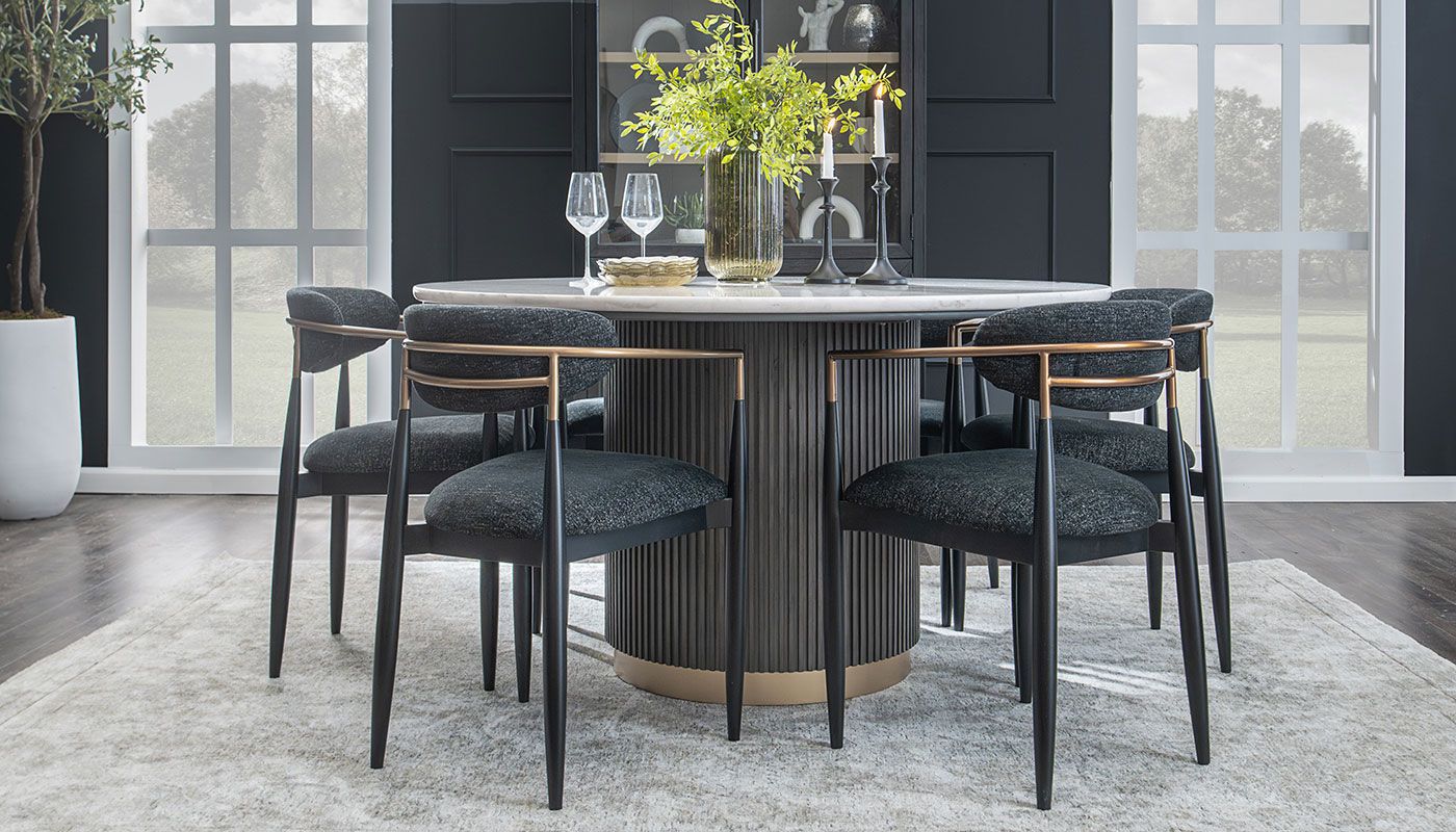 Finnely Dining Height Table & Jagger Black Frame Side Chairs