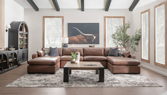 City Limits II Leather Dual Chaise Sectional