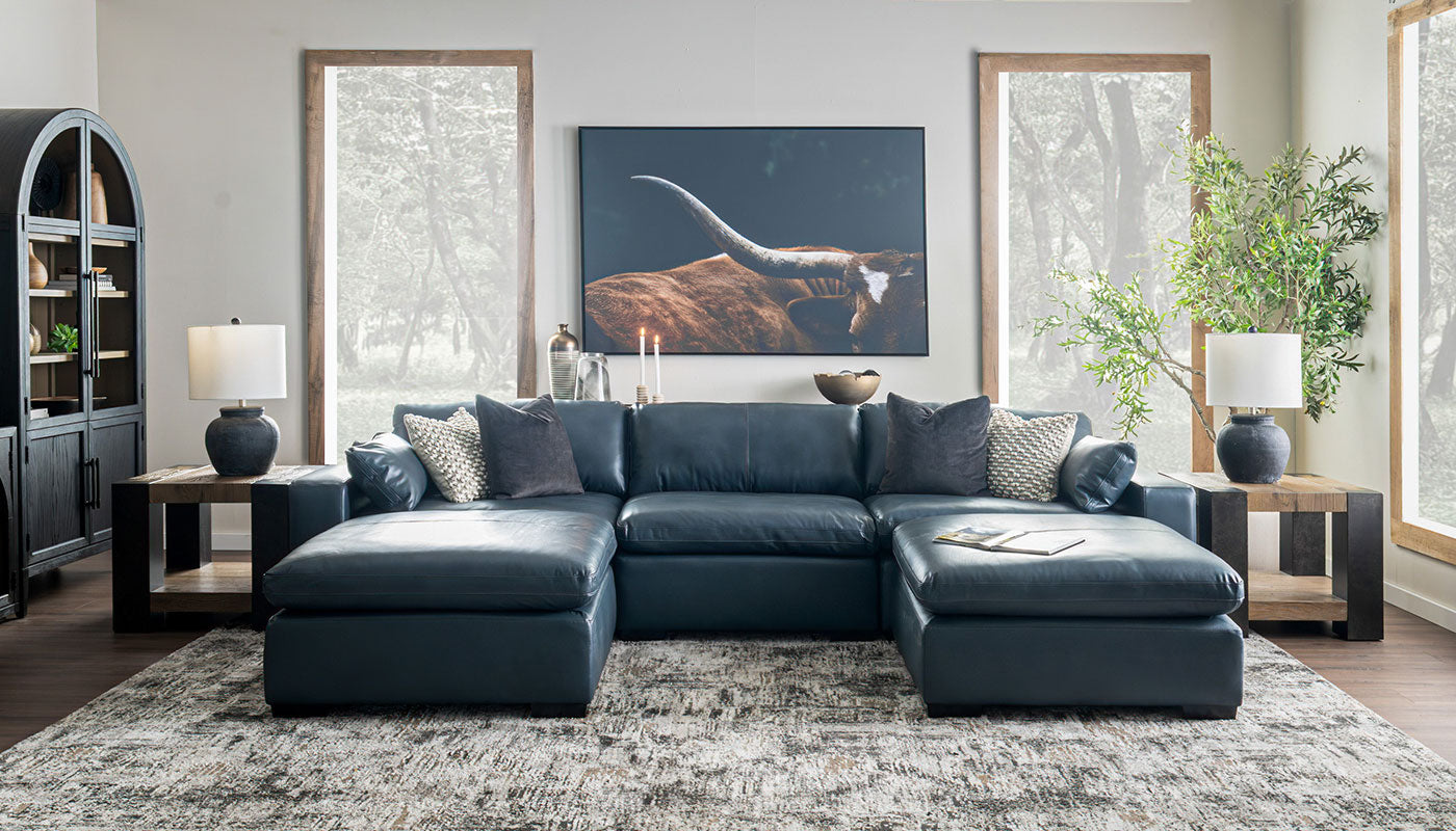 City Limits II Leather Dual Chaise Sectional