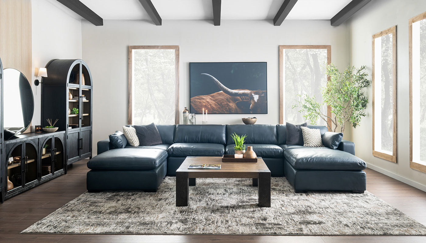 City Limits II Leather Dual Chaise Sectional