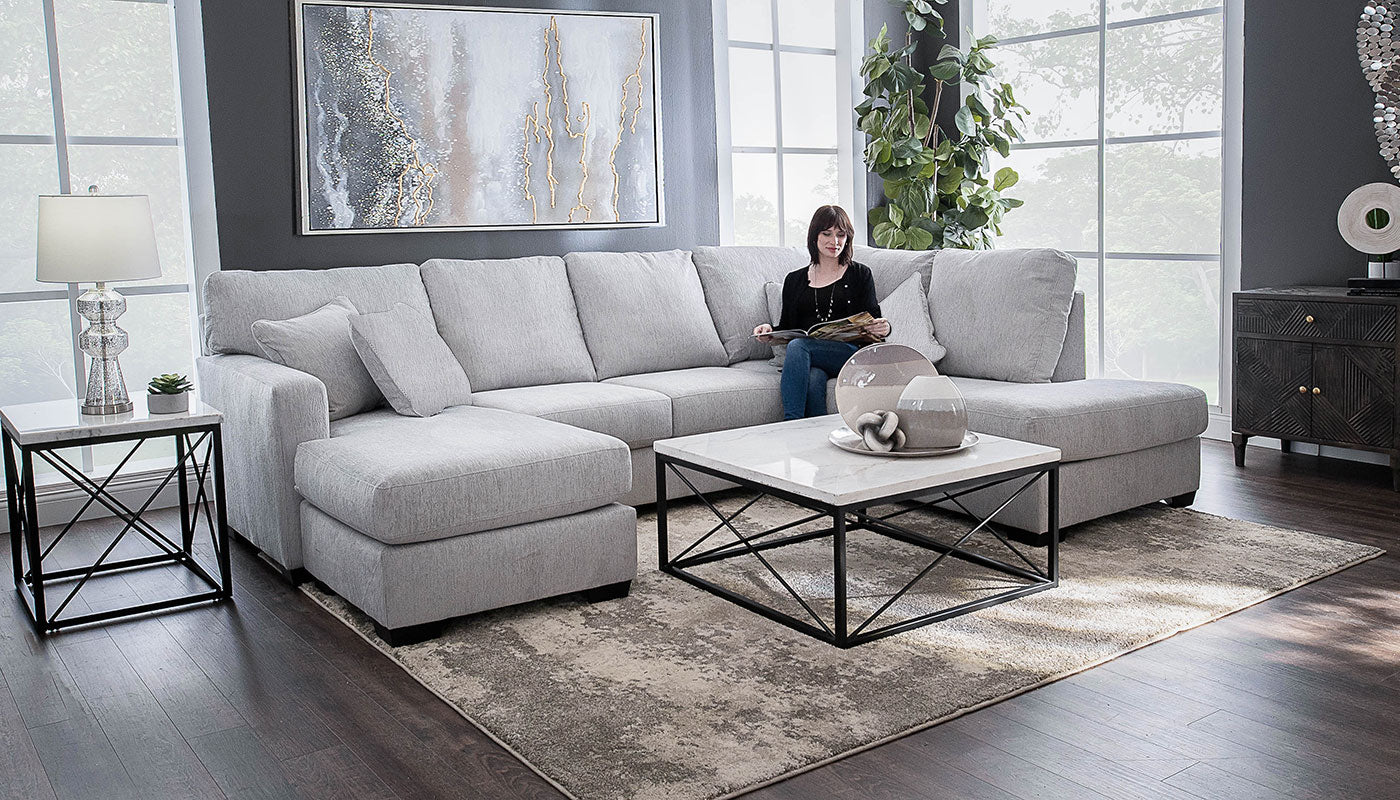 Dalhart Platinum Dual Chaise Sectional